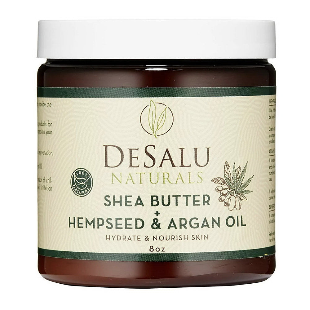 Desalu Naturals Shea Butter with Hemp Seed and Argan Oil, 8 Oz